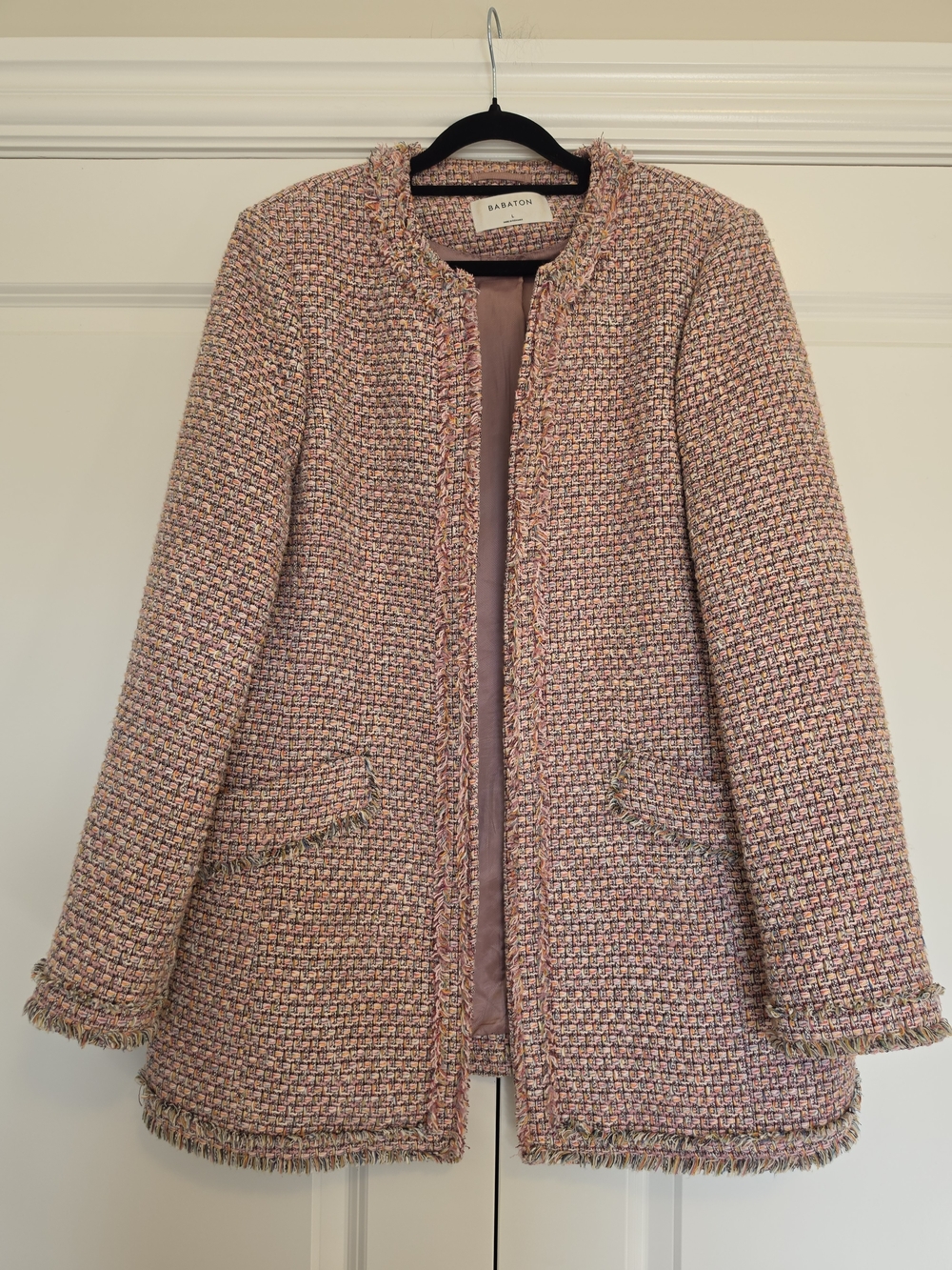 BABATON TIMES TWEED BLAZER PINK RAINBOW SIZE L